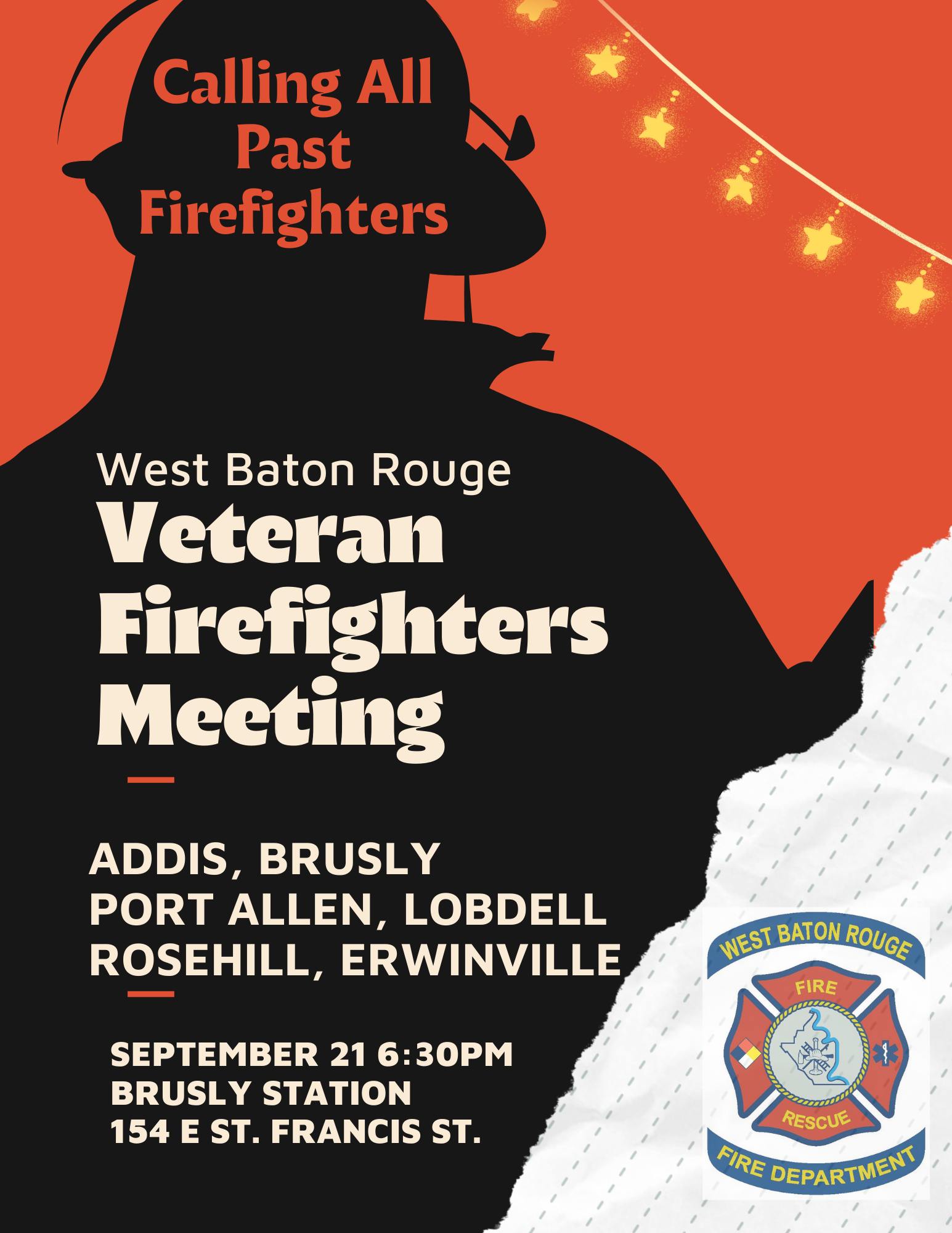 Veteran Firefighter Meeting Sep 21